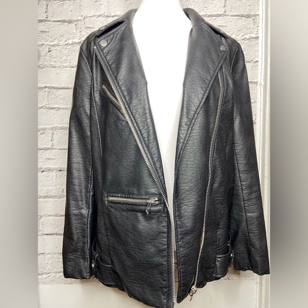 Faux Leather Motto Jacket. Size 4 H&M. Almost new.